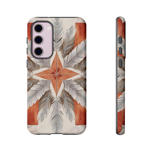 Silver Feather Compass - Impact Resistant Phone Case